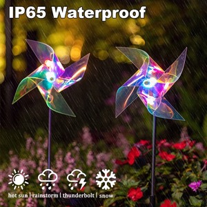 Nouvelles lampes solaires LED à 4 pales en forme de moulin à vent, lumières décoratives d'extérieur étanches pour pelouse, cour et jardin - Product Image 3