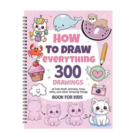 Livre de coloriage - Comment dessiner tout-en-un, 300 dessins mignons étape par étape, reliure spirale, crayon, gouache, peinture, fournitures artistiques pour adolescents, cadeau