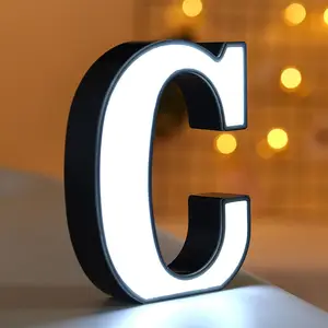 Coffee Shop Bar Brand Custom Metal acrilico Bright Signage 3D LED plastic luminous character frontlit Light Letter Sign