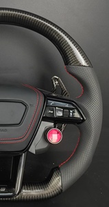 Volante de Carreras Personalizado de Fibra de Carbono y Cuero con Palancas de Cambio Cosidas para <span class=keywords><strong>Audi</strong></span> A3/A4/A6 - Product Image 6