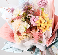 JOYWOOD Papier rembourré imperméable en coton de lait de type tirage pour bouquet de fleurs, papier d'emballage pour arrangement floral, papier artisanal