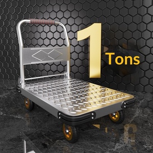 Carretilla de plataforma silenciosa y plegable con volante, de gran tamaño, con plataforma de acero engrosado - Product Image 1