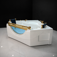 Baignoire intelligente rectangulaire de luxe pour 2 personnes Baignoire triangulaire multifonctionnelle avec bain à remous Yakuzzi pour une utilisation en appartement