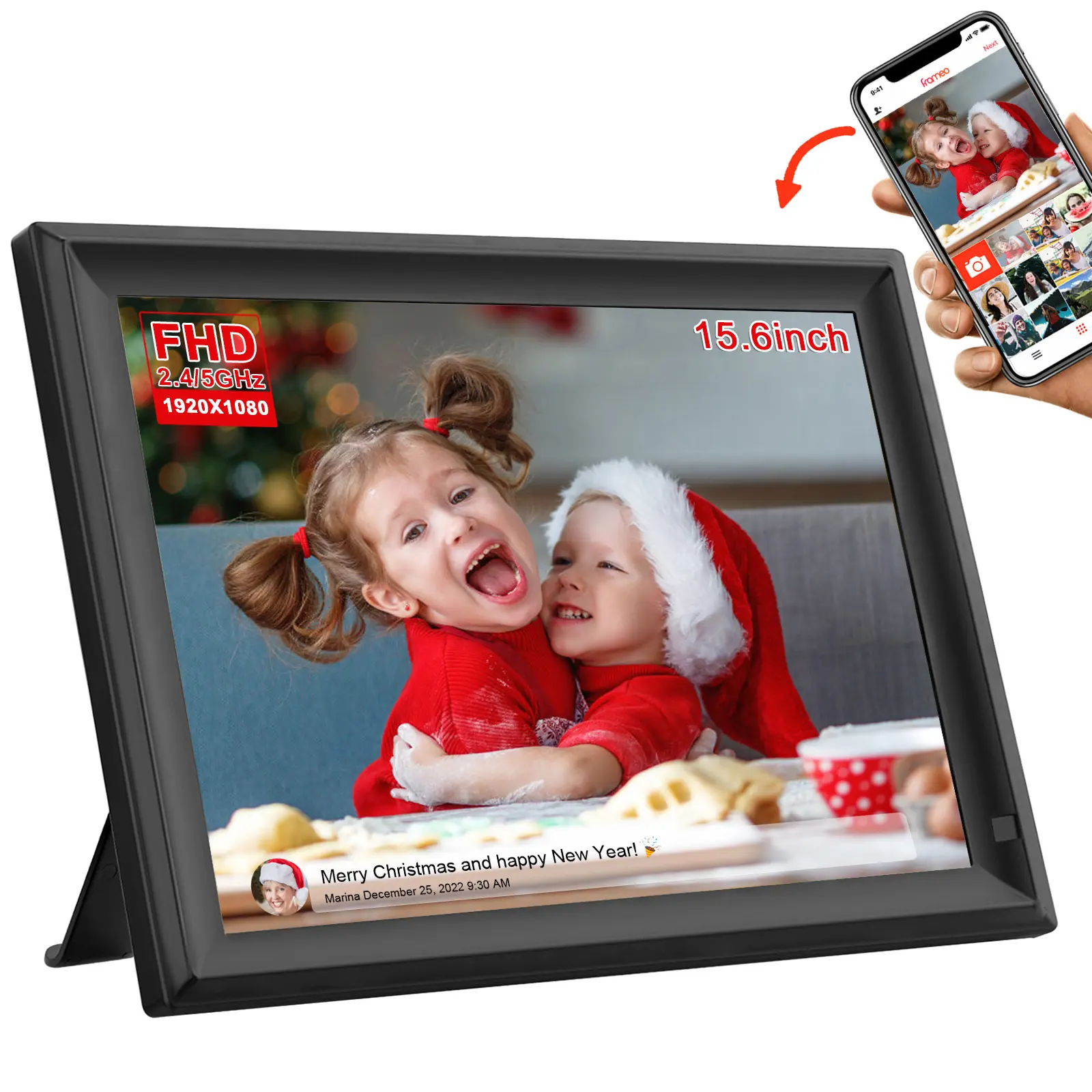 chinese supplier best mp4 video free download hd WiFi 15.6 inch frameo lcd sexy digital photo picture frame