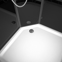 Cabine de douche coulissante en verre de style moderne avec cadre en aluminium noir