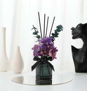 Diffuseur de roseaux de luxe à l'hortensia, fleurs séchées, parfum d'ambiance, aromathérapie, bouteille <span class=keywords><strong>en</strong></span> verre pour boutique de cadeaux, mariage, décoration de marque lifestyle - Product Image 6