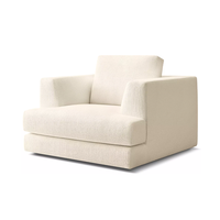 Canapé modulaire de luxe pour salon, design haut de gamme, avec accoudoirs en blocs biseautés, revêtement en tissu, structure en bois, pour hôtel