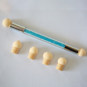 Stylo à double tête pour dégradé d'ongles, avec tête en éponge de silicone remplaçable, outil de pointillage et de estompage, ovale et plat, pour gel, nail art et manucure - Product Image 3