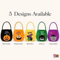 Sac à bonbons en peluche d'Halloween pour enfants – 5 modèles – Velours doux – Citrouille, Sorcière, Chat, Vampire – Écologique, Réutilisable, Personnalisable – Pour Fête