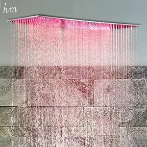 400*800mm High Flow 18L/min Stainless Steel Water Generator Glow LED Rain Shower Head HM-BD010-1