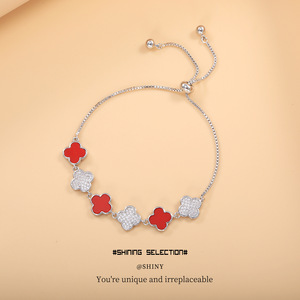 Bracelet Fleur en Zircon, Alliage de Zinc, Sertissage Pavé, Accessoire Quotidien - Product Image 4