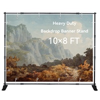 Stand Banner Latar Belakang yang Dapat Disesuaikan 8x10 Kaki, Stand Poster, Stand Display Latar Belakang Step and Repeat