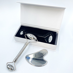 Vente de gros Outil Gua Sha en acier inoxydable doré Outil Gua Sha pour le visage Logo personnalisé Corps Gua Sha en acier inoxydable - Product Image 4