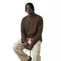 T-shirt streetwear à manches longues en coton de chanvre 150G, coupe unique, impression personnalisée, QUICKSHOW