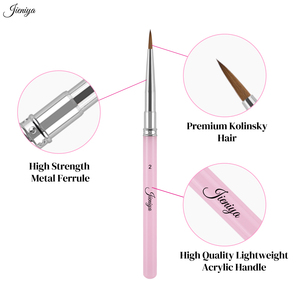 Pinceau à ongles Kolinsky en gros, outil de superposition dentaire en céramique, manche en plastique rose pour la réparation de la porcelaine et l'utilisation en laboratoire - Product Image 5