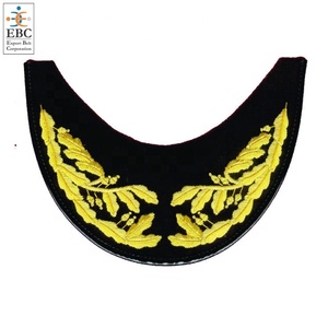 Broderie de visière fantaisie pour casquettes de fanfare, vente en gros de couvre-chefs, fil de bullion français, fil de soie Mylar - Product Image 3