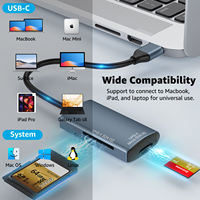 Lector de tarjetas de doble ranura tipo C para SD 4.0, microSD UHS-II, CFexpress, adaptador OTG de alta velocidad, uso externo, para portátil, teléfono, cámara