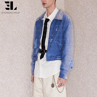 LARSUR Personnalisé Détresse Lavage Soleil Teinture Délavée Coton Sergé Moleskine Français Travail Veste Travail Porter Travailleur Chasse Bomber Corvée Manteau