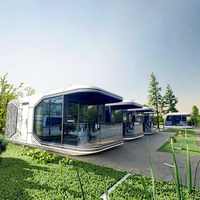 Maisons capsule mobiles de luxe modernes Maison modulaire extérieure préfabriquée avec cabine en acier pour hôtels ou maisons Apple Space Capsule