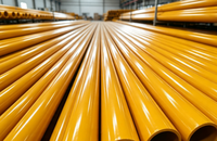 Tuyau en acier composite revêtu d'époxy jaune pour la conduite de gaz résidentielle municipale