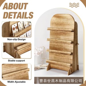 Estante de almacenamiento de madera de varias capas, soporte de exhibición duradero de 4 capas para joyería, accesorios para el cabello, escritorio, dormitorio, sala de estar - Product Image 3
