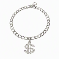 Collier et collier ras du cou Woobulsland Iced Out Dollar pour animaux de compagnie, en strass de cristal, ajustable et léger, pour chiens et chats, tailles XS/S/M/L