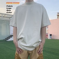 Vêtements OEM Streetwear Personnalisés Col Montant Coton Coupe Droite Manches Hip Hop Uni Marque 180 Grammes Sérigraphie Été