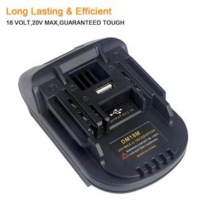 DM18M adattatore batteria misura per Ma <span class=keywords><strong>kita</strong></span> BL1830B BL1850B 18V strumento, lavoro per rugiada alt 20V per Milw aukee 18V batteria con porta USB - Product Image 3