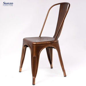 Chaise <span class=keywords><strong>Marais</strong></span> Moderne Vintage Industrielle Durable en Métal pour Extérieur, Salle à Manger à Dos Latte, Jardin, <span class=keywords><strong>Bar</strong></span>, Hôtel, Salon Commercial - Product Image 3