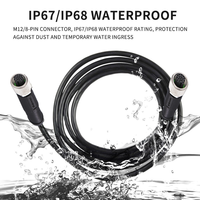 Câble personnalisé étanche M12 IP67/IP68 mâle/femelle 3/5/6/12/17 broches Connecteur de capteur M12 3/4/8 broches Câble M12