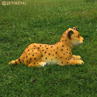 Statues de léopard grandeur nature en résine de fibre de verre de haute qualité, personnalisées en gros, décorations de sculptures d'animaux d'extérieur