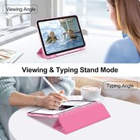 WOWCASE Étui de protection transparent scintillant avec support pour crayons, coque mignonne en TPU rose pour iPad 10e génération 10,9 pouces