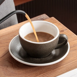 Set da Caffè in Ceramica Giapponese, Tazze in Gres Retrò, Tazze per Espresso e Cappuccino per Latte Art - Product Image 4