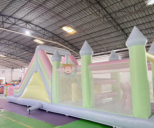 Parcours d'obstacles gonflable sur le thème des macarons avec toboggan, jeu sportif gonflable commercial pour enfants - Product Image 3