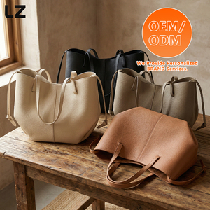 حقائب يد نسائية من الجلد الطبيعي من LZ، حقائب كتف عصرية بسحاب للنساء، حقيبة يد ناعمة بأسلوب هوبو للاستخدام اليومي في فصل الخريف - Product Image 1