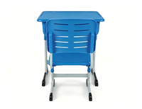 Bureau et chaise d'école en plastique pour la formation, mobilier de salle de classe, coins arrondis avec bureau et chaise en plastique pour enfants