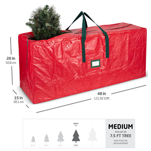 Large Red Foldable Plastic Duffle <b>Bag</b> for Easy Carrying Dustproof PP Woven Christmas <b>Tree</b> Storage with Zipper Pack Set - Product Image 2