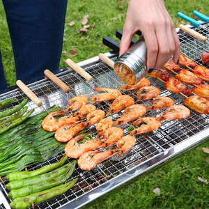 Grille de barbecue rectangulaire en acier inoxydable, antiadhésive, facile à nettoyer, portable, pour la cuisson et la grillade, accessoires pour barbecue - Product Image 1