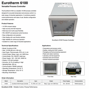 Enregistreur de processus Eurotherm 6100 sans papier, enregistreur de température multicanal industriel avec Ethernet USB, automatisation PVC - Product Image 6