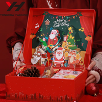 Boîte cadeau de Noël en papier d'emballage pour vêtements et chaussettes, boîte cadeau surprise avec logo personnalisé, vente chaude