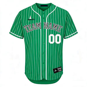 เสื้อเบสบอลโลโก้แบบกำหนดเองพร้อมแถบลาย ชื่อ หมายเลข โลโก้ ปักติดกระดุม ชุดทีมสำหรับผู้ชาย ผู้หญิง และเยาวชน - Product Image 1