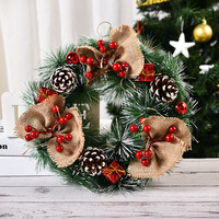 Couronne de décoration de noël, 50 pièces, faite à la main, pour porte suspendue de fenêtre, ornement