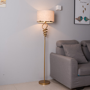 Contemporary Brass <b>Floor</b> <b>Lamp</b> White Drum <b>Shade</b> LED E26 Base Warm White Light 3500K Dimmable CRI 90 Residential Lighting - Product Image 5