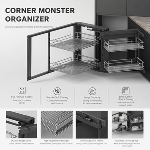 TKK Modern Style Kitchen Furniture Accessories Soft Closing Sliding Pull Out Pantry <strong>Unit</strong> with Glass Magic <strong>Corner</strong> Cabinet <strong>Storage</strong> - Product Image 6