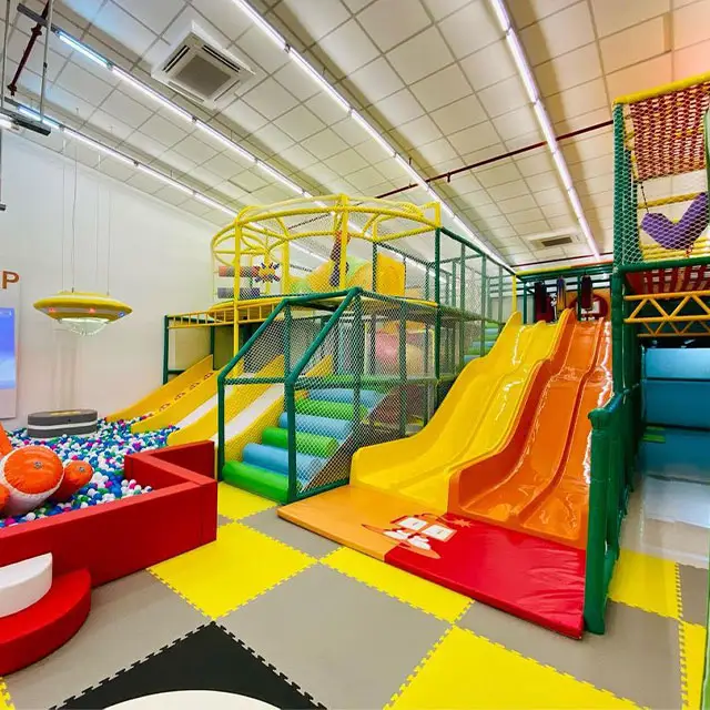 High Quality Kids Space Theme Indoor Playground with big slides for sale