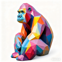 Sculpture de gorille en fibre de verre peinte | Ornement de dessin animé 3D personnalisé à grande échelle |   Art en résine pour l'intérieur et l'extérieur | Décoration de centre commercial