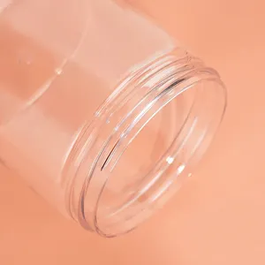 Transparente PET-Kosmetik-Kunststoff verpackung Gerade Gläser Kosmetik behälter Gesichts creme Körper butter Hautpflege glas mit Deckel