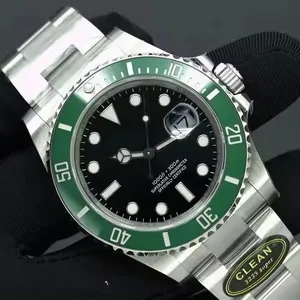 Reloj para hombre de acero inoxidable de lujo 3135 movimiento mecánico automático 40mm esfera verde caja 904L relojes de pulsera