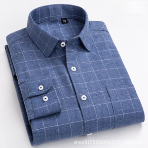 Camisa de manga larga a cuadros para hombre, abrigo de camisa de manga larga de alta calidad - Product Image 2