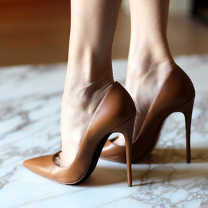 Tacones Altos de Moda Europea, Tallas Grandes, Estilo Stiletto, Diseño Personalizado, Elegantes y Sensuales, Color Nude para Damas, Dropshipping - Product Image 3